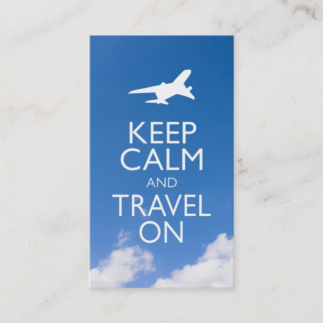 KEEP CALM AND TRAVEL ON BUSINESS CARD (Front)