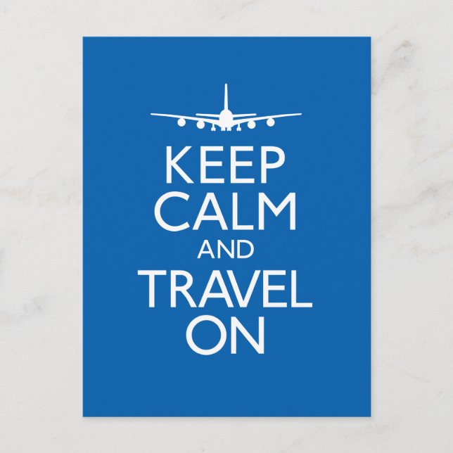 Keep Calm and Travel On Postcard (Front)