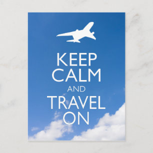 KEEP CALM AND TRAVEL ON POSTCARD