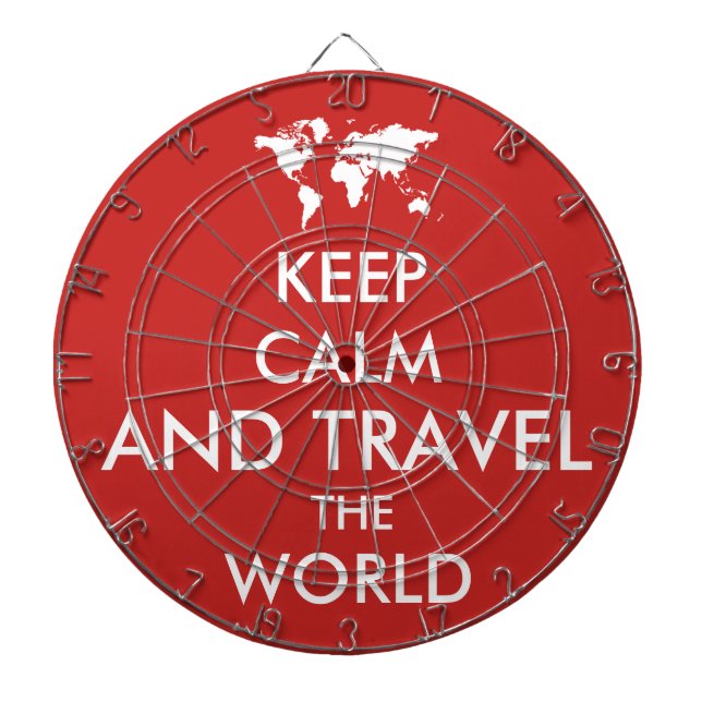 Keep calm and travel the world dartboard (Front)
