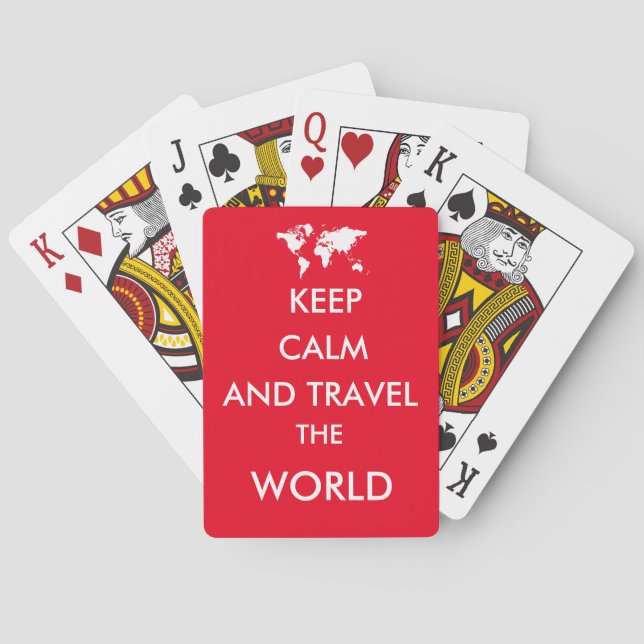 Keep calm and travel the world playing cards (Back)