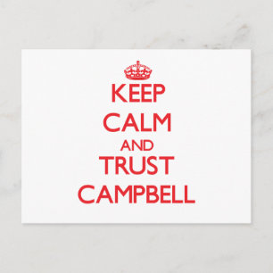Keep Calm and TRUST Campbell Postcard
