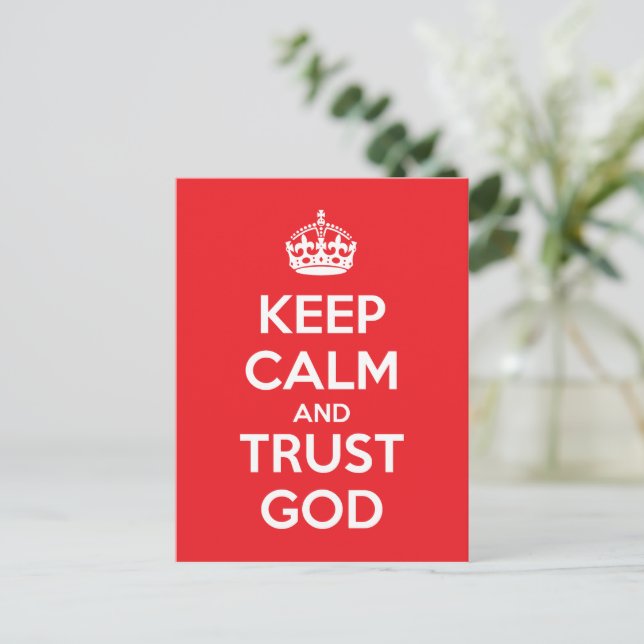 Keep Calm and Trust God Postcard (Standing Front)