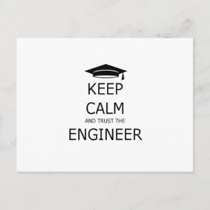 Keep calm and trust the engineer postcard