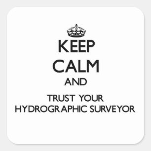 Keep Calm and Trust Your Hydrographic Surveyor Square Sticker