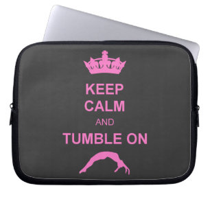 Keep calm and tumble gymnast laptop sleeve