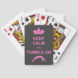 Keep calm and tumble gymnast playing cards