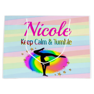 KEEP CALM AND TUMBLE GYMNASTICS DESIGN LARGE GIFT BAG
