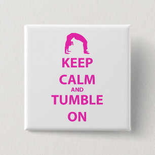 Keep Calm and Tumble On 2 Inch Square Button