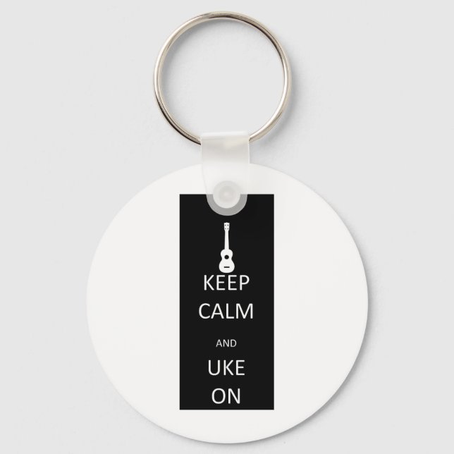 Keep Calm and Uke On Keychain (Front)