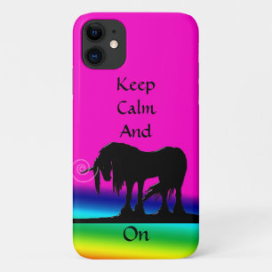 Keep Calm and Unicorn On (rainbow) iPhone 11 Case
