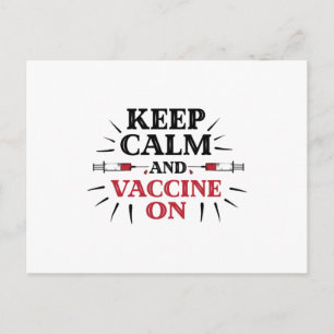 Keep Calm And Vaccine On Postcard