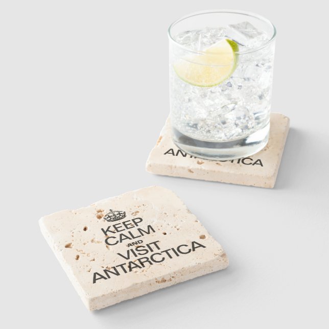 KEEP CALM AND VISIT ANTARCTICA STONE COASTER (Side)