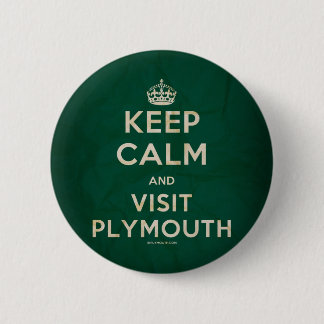 'Keep Calm and Visit Plymouth' Badge 2 Inch Round Button