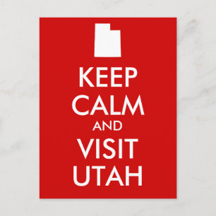 Keep Calm and Visit Utah Postcard