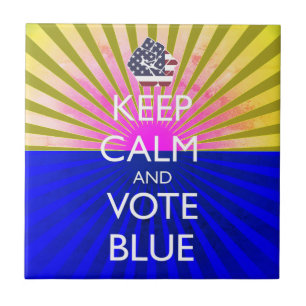 Keep Calm and Vote Blue Tile