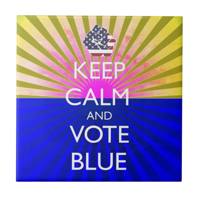 Keep Calm and Vote Blue Tile (Front)