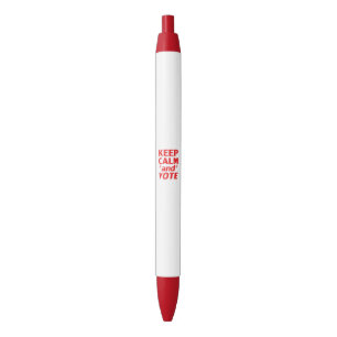Keep calm and vote modern typography red and white blue ink pen