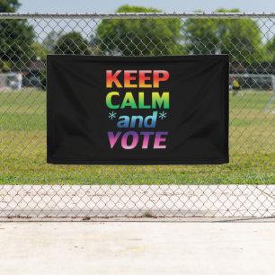 keep calm and vote rainbow typography lgbt black banner