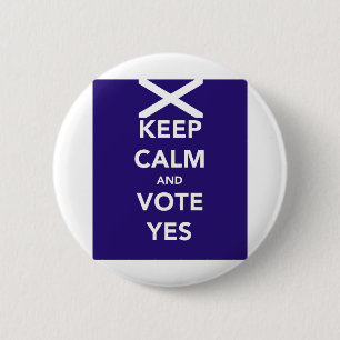 Keep calm and vote yes 2 inch round button