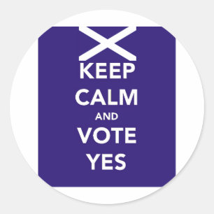 Keep calm and vote yes classic round sticker