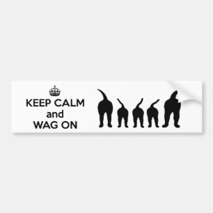 KEEP CALM and WAG ON Bumper Sticker