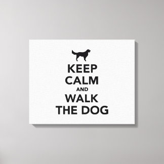 Keep calm and walk dog canvas print