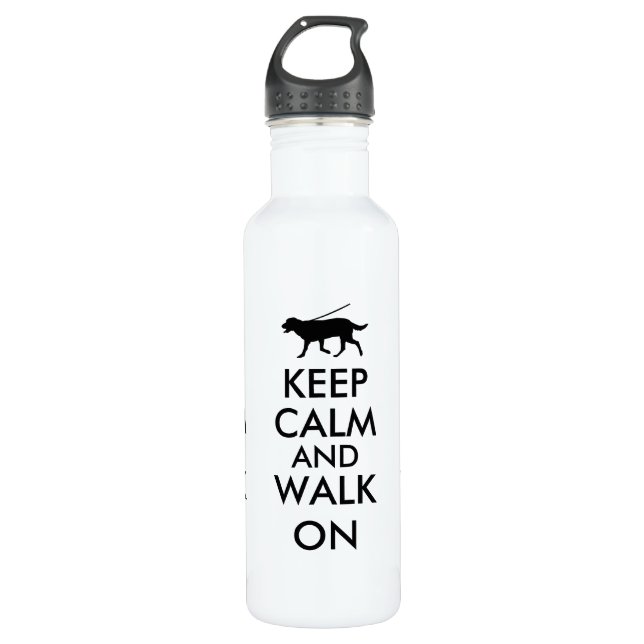 Keep Calm and Walk On Dog Walking Labrador 710 Ml Water Bottle (Front)