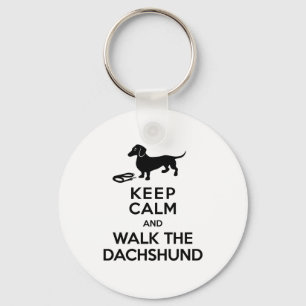 Keep Calm and Walk the Dachshund - Cute Doxie Keychain