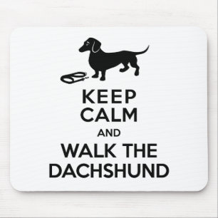 Keep Calm and Walk the Dachshund - Cute Doxie Mouse Pad
