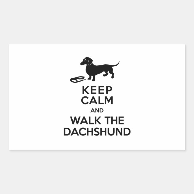 Keep Calm and Walk the Dachshund - Cute Doxie Sticker (Front)