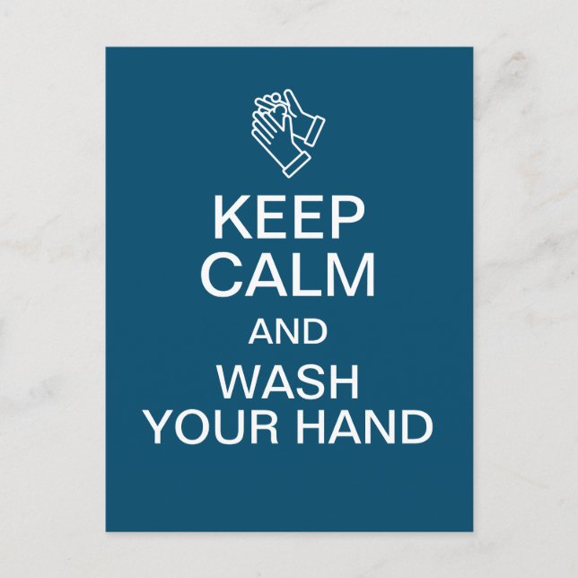 Keep Calm and Wash Your Hand Postcard (Front)