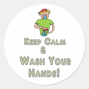 Keep Calm and Wash Your Hands Classic Round Sticker