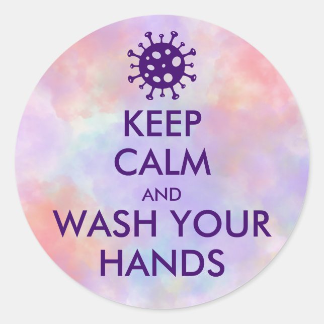 Keep Calm And Wash Your Hands Coronavirus Classic Round Sticker (Front)