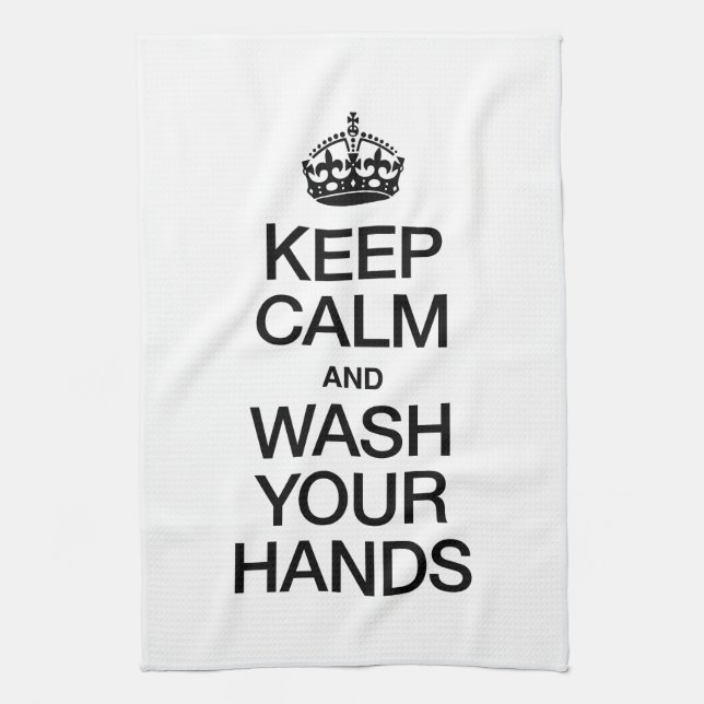 KEEP CALM AND WASH YOUR HANDS KITCHEN TOWEL (Vertical)