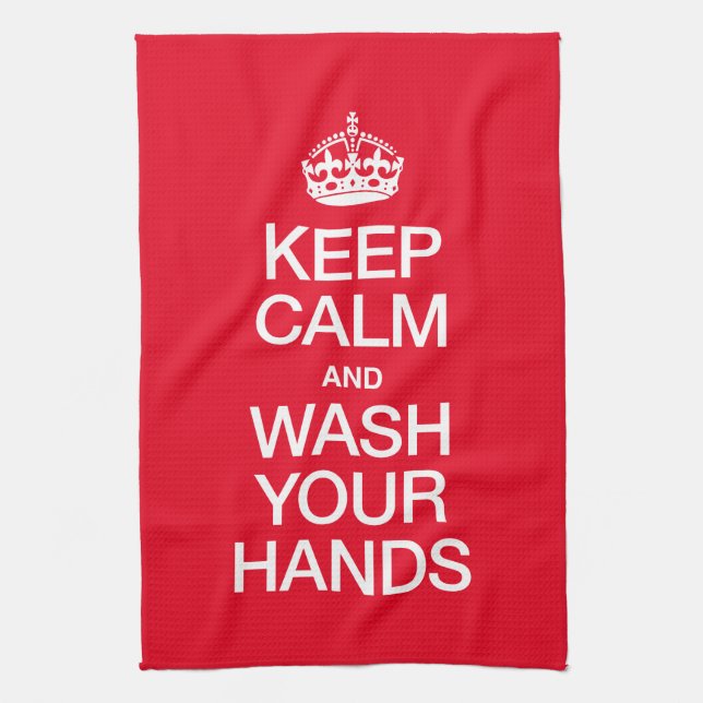 KEEP CALM AND WASH YOUR HANDS KITCHEN TOWEL (Vertical)