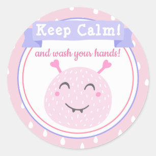 Keep Calm and wash your hands! Stop Corona Virus Classic Round Sticker