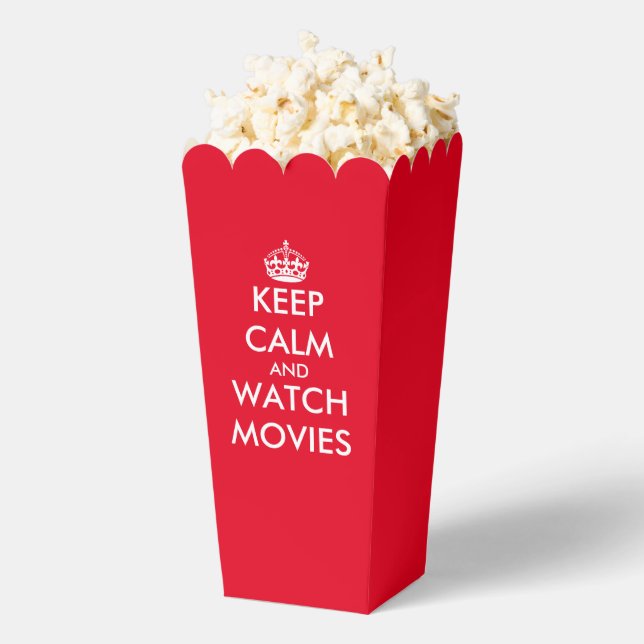 Keep calm and watch movies funny popcorn party favor box (Popped)
