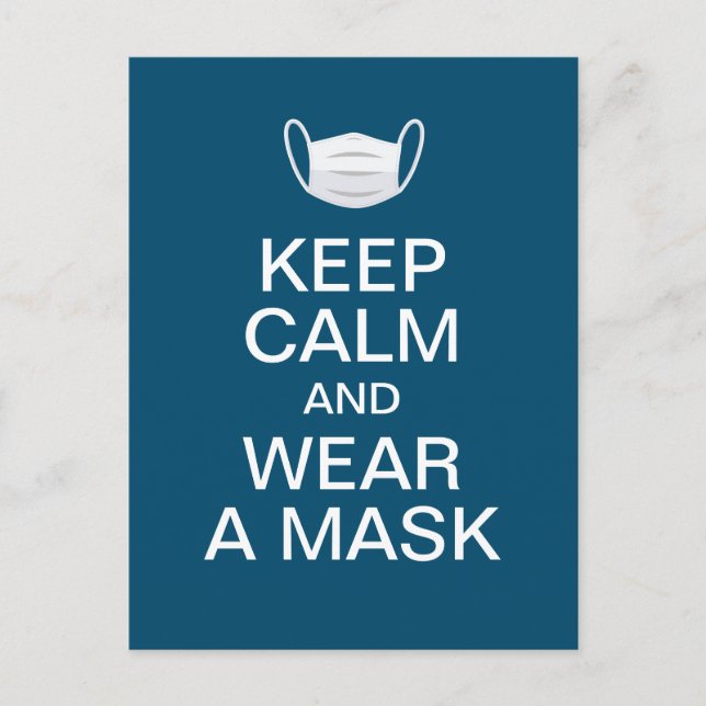 Keep calm and wear a mask postcard (Front)