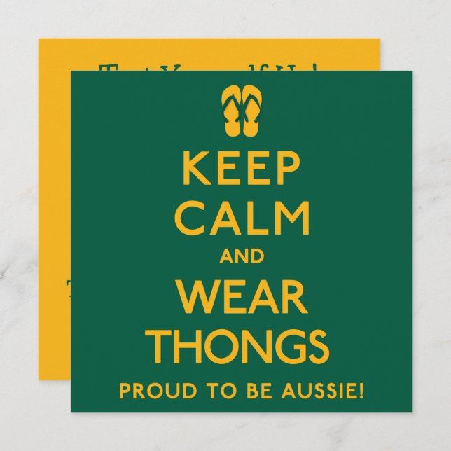 Keep Calm and Wear Thongs! Invitation (Front/Back)