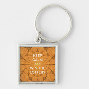 KEEP CALM and WIN THE LOTTERY COPPER PAISLEY Keychain