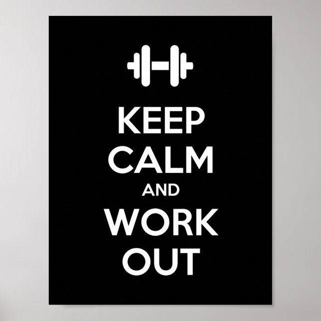 Keep Calm and Work Out Motivational Poster (Front)