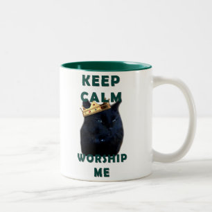 Keep Calm and Worship Me Two-Tone Coffee Mug