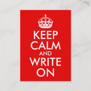 Keep Calm and Write On Business Card