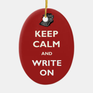 Keep Calm and Write On Vintage Typewriter Ornament