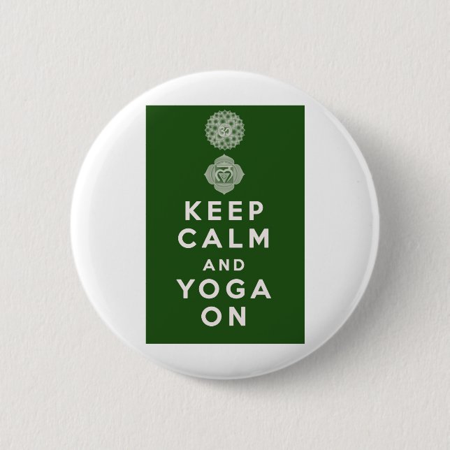 Keep Calm and Yoga On 2 Inch Round Button (Front)