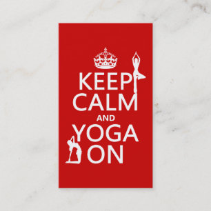 Keep Calm and Yoga On (customize colours) Business Card