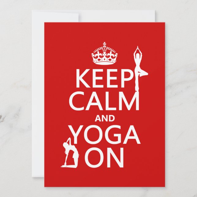 Keep Calm and Yoga On (customize colours) Invitation (Front)