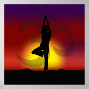 keep calm and yoga on poster