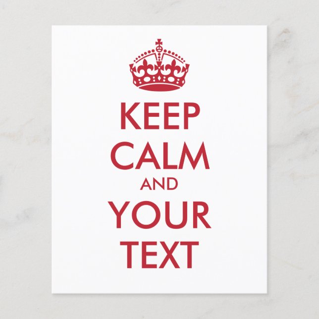 KEEP CALM and YOUR TEXT (Front)